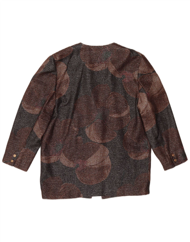 Jachetă pentru femei VINTAGE cu 1 nasture IT 46 mare, multicoloră, geometrică