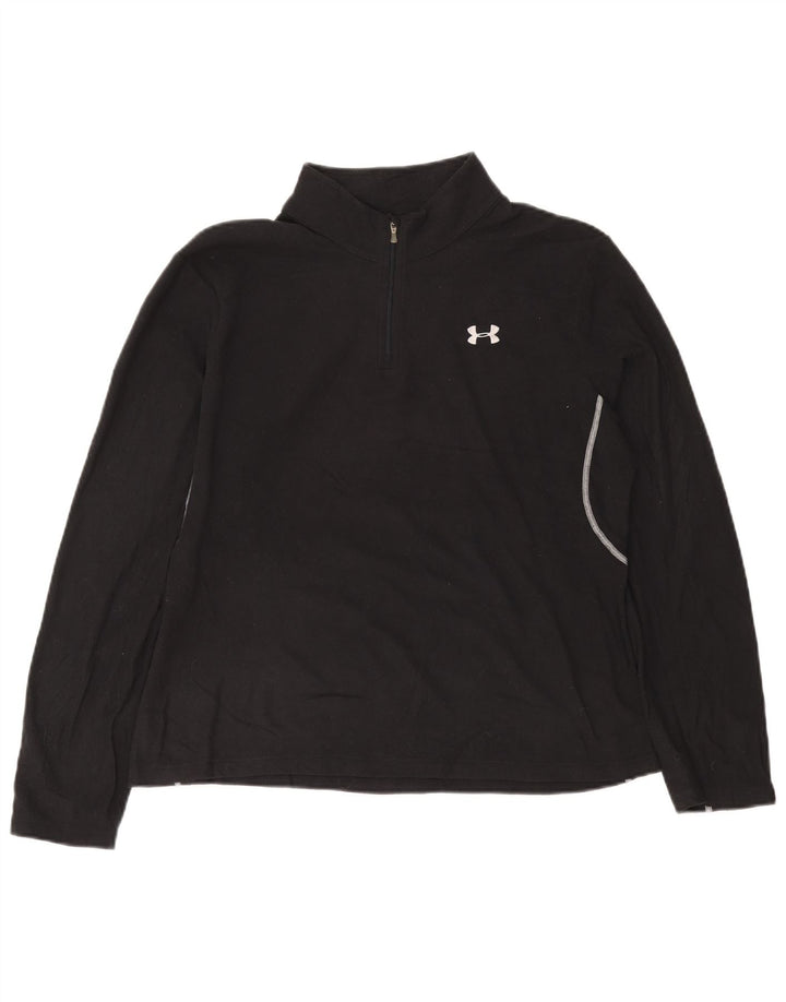 Top de trening UNDER ARMOUR pentru femei, cu fermoar și gât, cu pulover, UK 18 XL, bleumarin