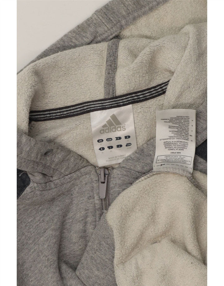 Pulover ADIDAS pentru bărbați, cu fermoar, din bumbac color bloc, gri mediu