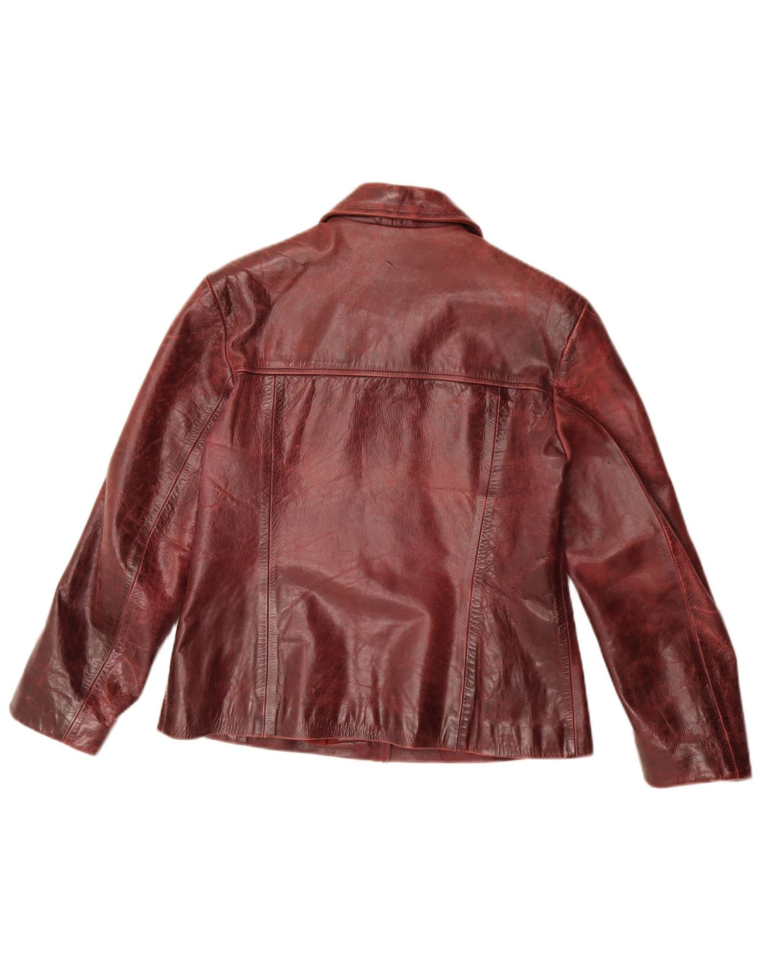 Jachetă de piele MDK pentru femei UK 18 XL Burgundy