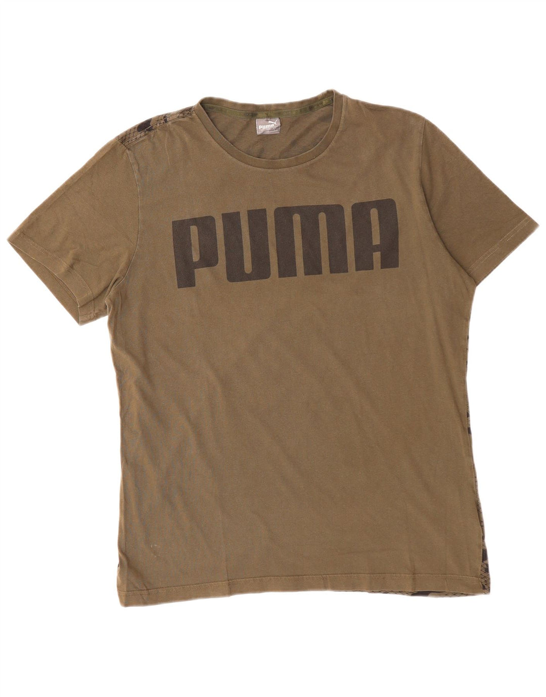 Tricou grafic PUMA pentru bărbați Top mare, bumbac, camuflaj, kaki