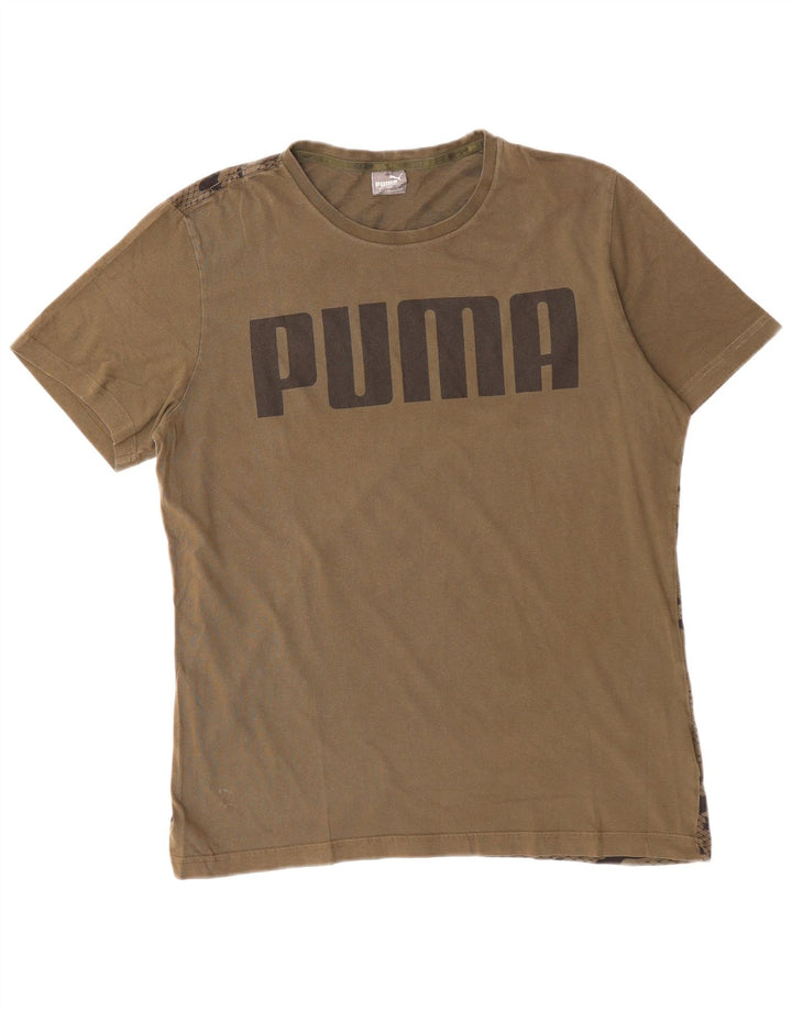 Tricou grafic PUMA pentru bărbați Top mare, bumbac, camuflaj, kaki