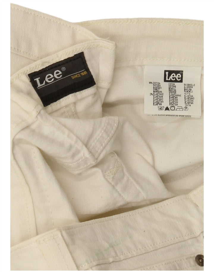 Blugi Lee Powell pentru femei W36 L33, bumbac alb