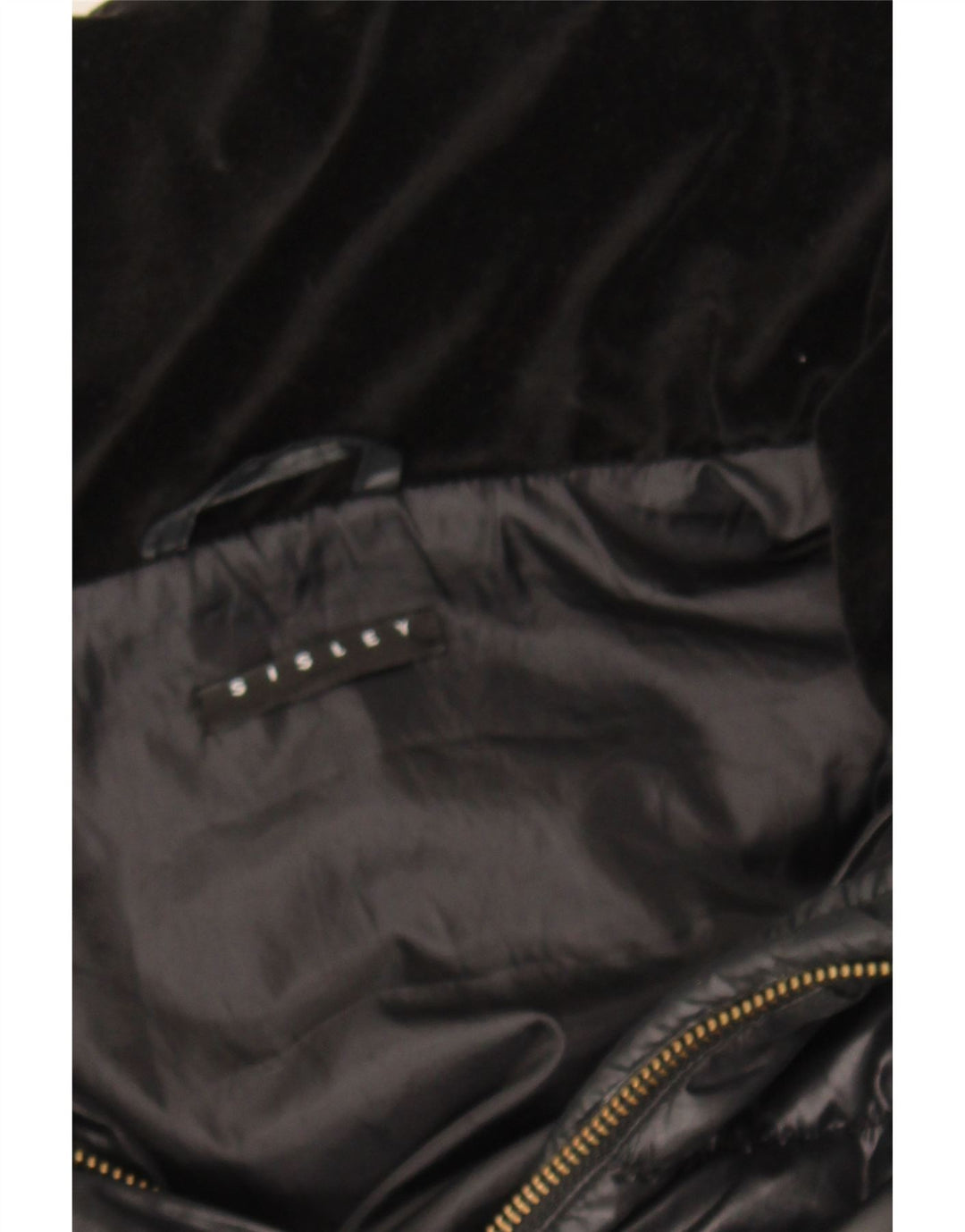 SISLEY Womens Padded Coat IT 44 Medium Black Polyester Vintage Sisley and Second-Hand Sisley from Messina Hembry 