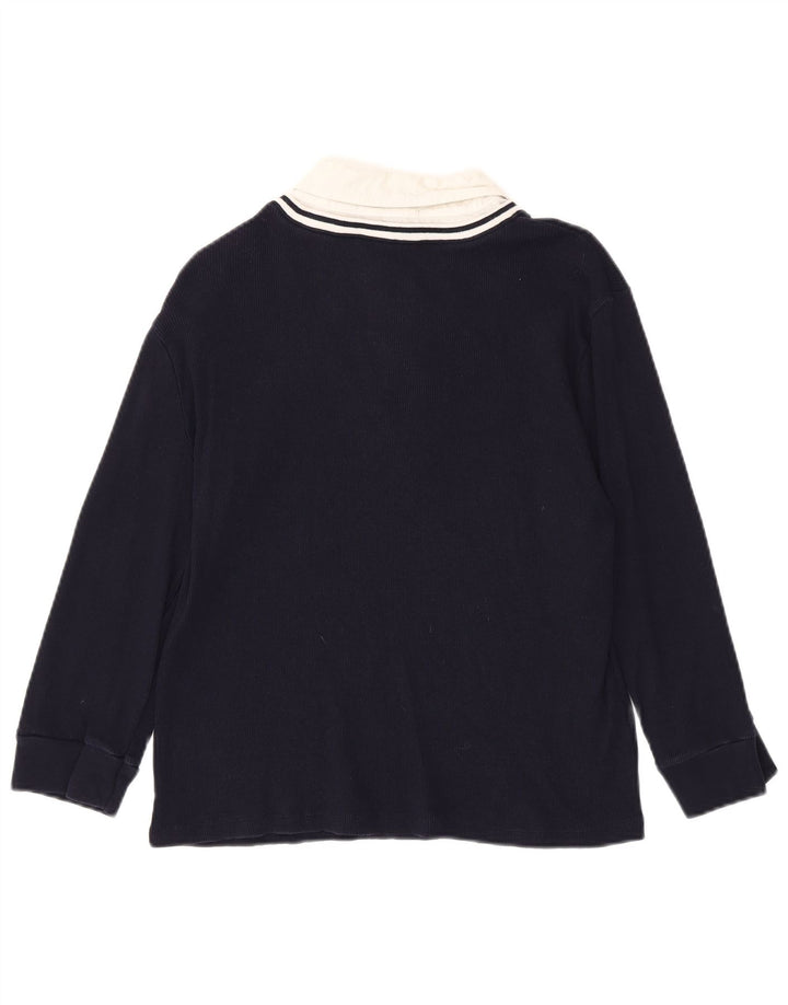 Top pentru femei RALPH LAUREN cu mâneci 3/4 UK 18 XL, albastru bleumarin, bumbac color bloc