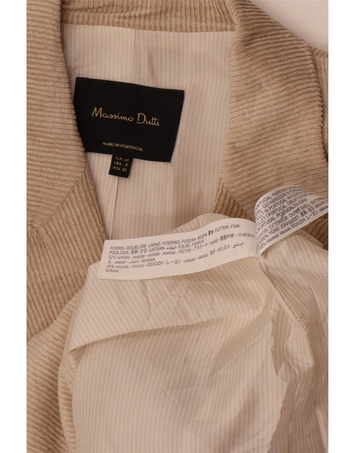 Massimo Dutti Jachetă Blazer din velur pentru femei EU 40 Bej mediu