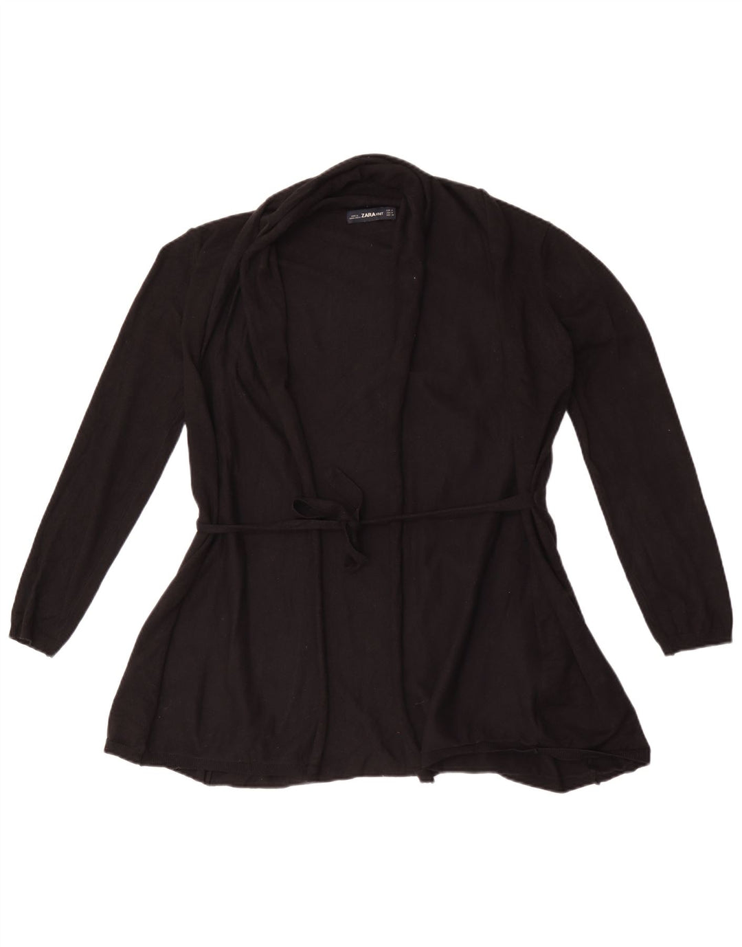 Pulover cardigan deschis pentru femei Zara UK 12 Medium Black Viscose