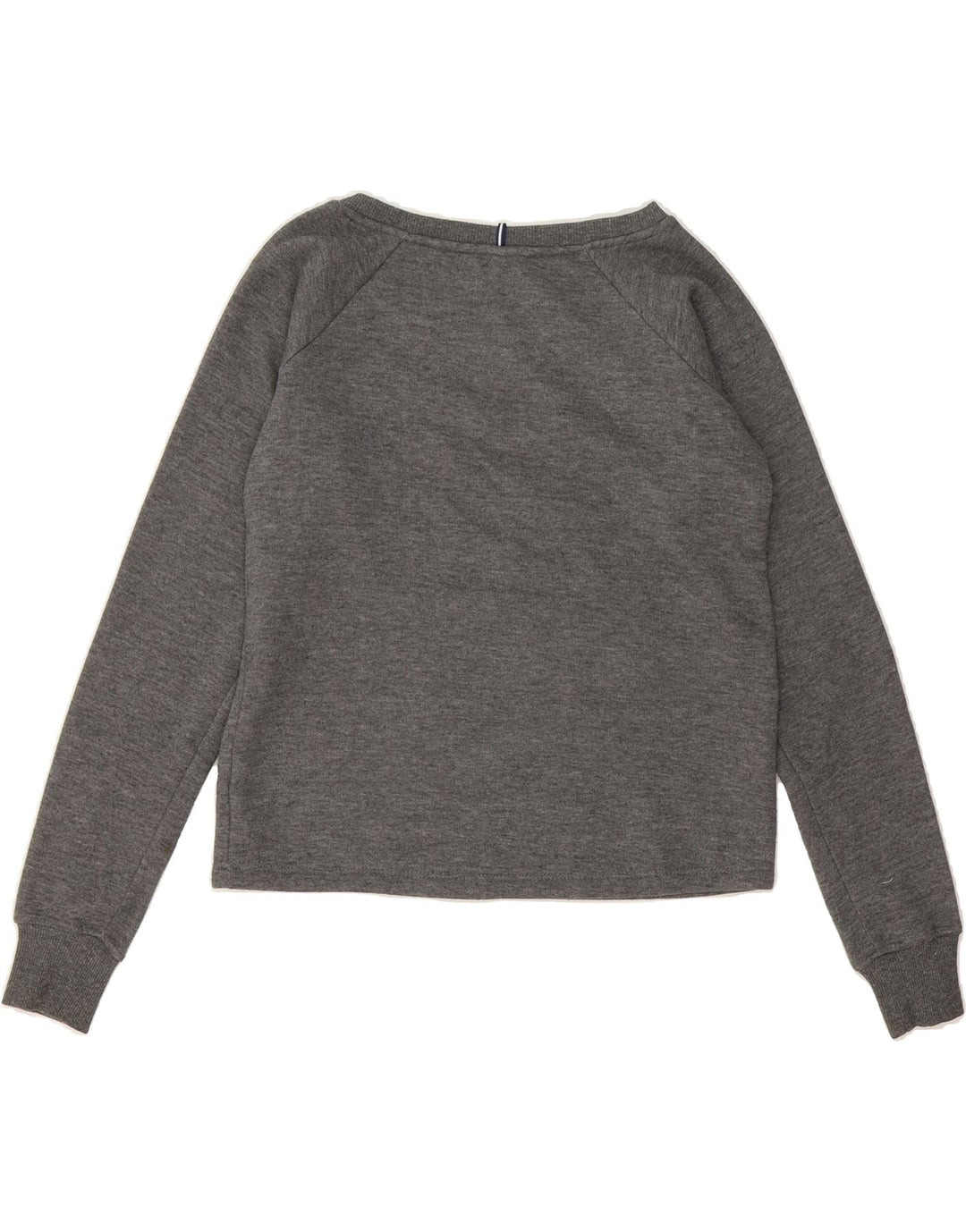 ELLESSE Womens Oversized Graphic Crop Sweatshirt Jumper UK 6 XS Grey Vintage Ellesse and Second-Hand Ellesse from Messina Hembry 