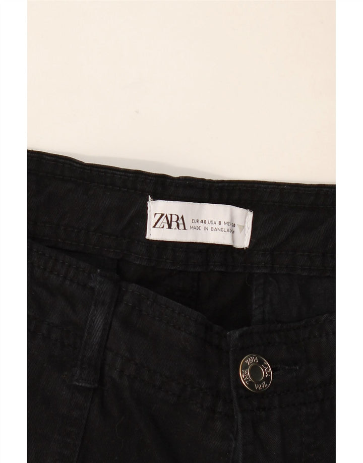 Pantaloni cargo drepti pentru femei ZARA EU 40 Medium W30 L31 Negru