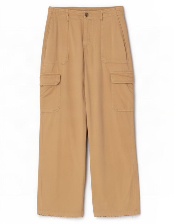 Pantaloni cargo largi pentru femei Zara EU 46 XL W36 L31 bej