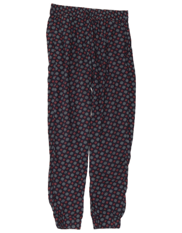 Fat Face Pantaloni casual pentru femei UK 12 Medium W30 L29 Bleumarin Geometric