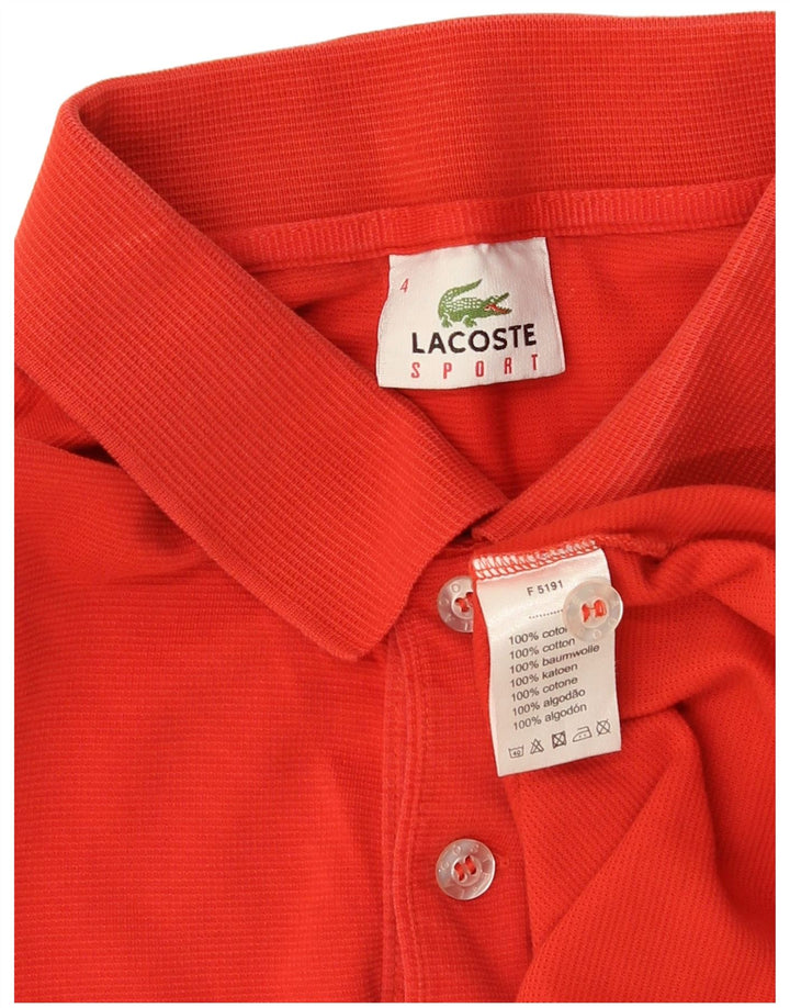Tricou polo Lacoste pentru bărbați, mărimea 4, bumbac roșu mediu