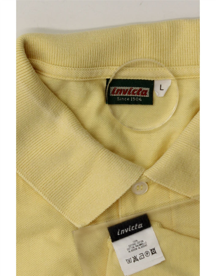 Tricou polo Invicta pentru bărbați, bumbac galben mare