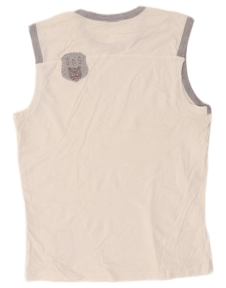 Vest pentru bărbați Gas Top mare, alb, color block