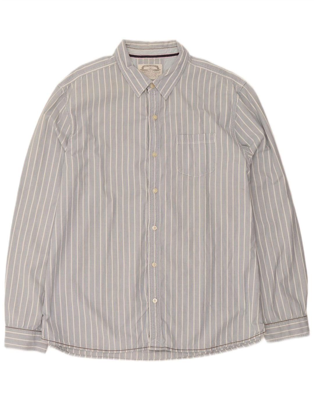 Cămașă pentru bărbați White Stuff Classic Fit 2XL, bumbac cu dungi albastre