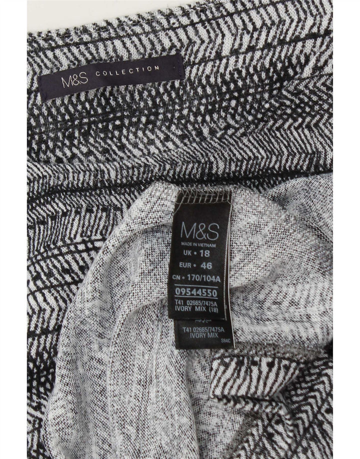 Marks & Spencer Top supradimensionat pentru femei cu mâneci 3/4 UK 18 XL, gri cu dungi