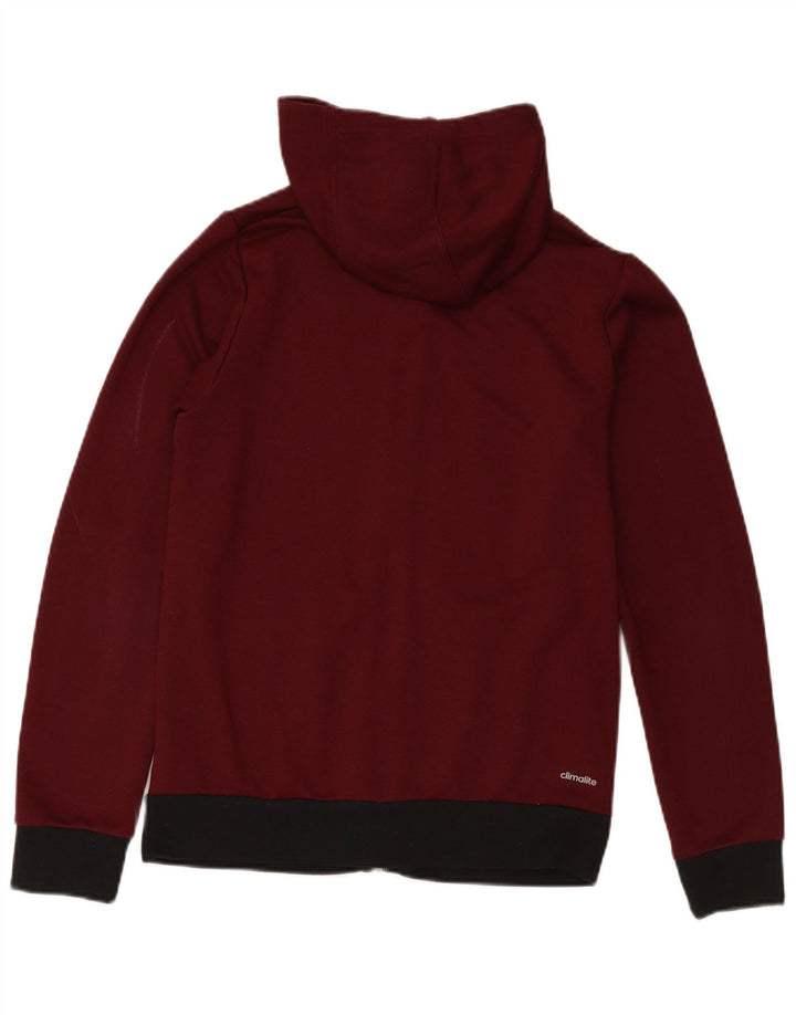 Pulover pentru bărbați Adidas Graphic, cu fermoar, poliester mic de culoare burgundă