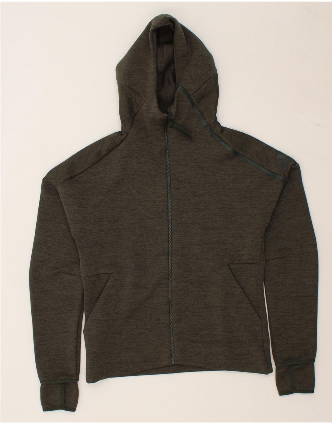 ADIDAS Womens Zip Hoodie Sweater UK 8/10 Small Grey Polyester Vintage Adidas and Second-Hand Adidas from Messina Hembry 
