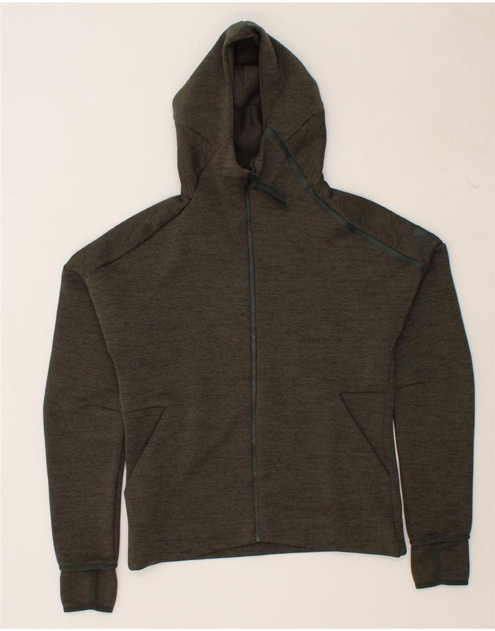 ADIDAS Womens Zip Hoodie Sweater UK 8/10 Small Grey Polyester Vintage Adidas and Second-Hand Adidas from Messina Hembry 