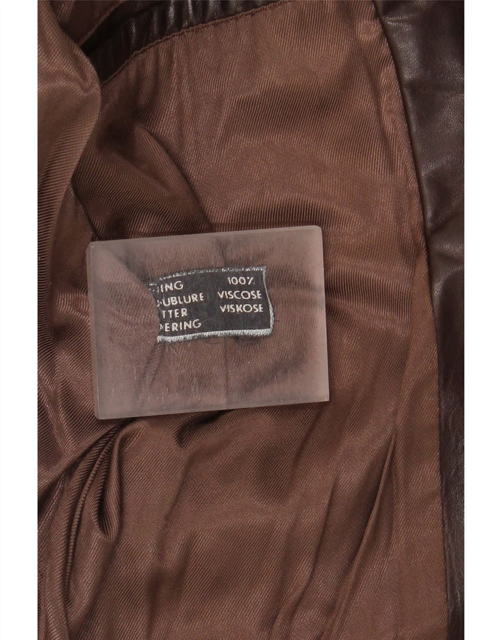 Jachetă de piele vintage pentru bărbați UK 36 mic maro