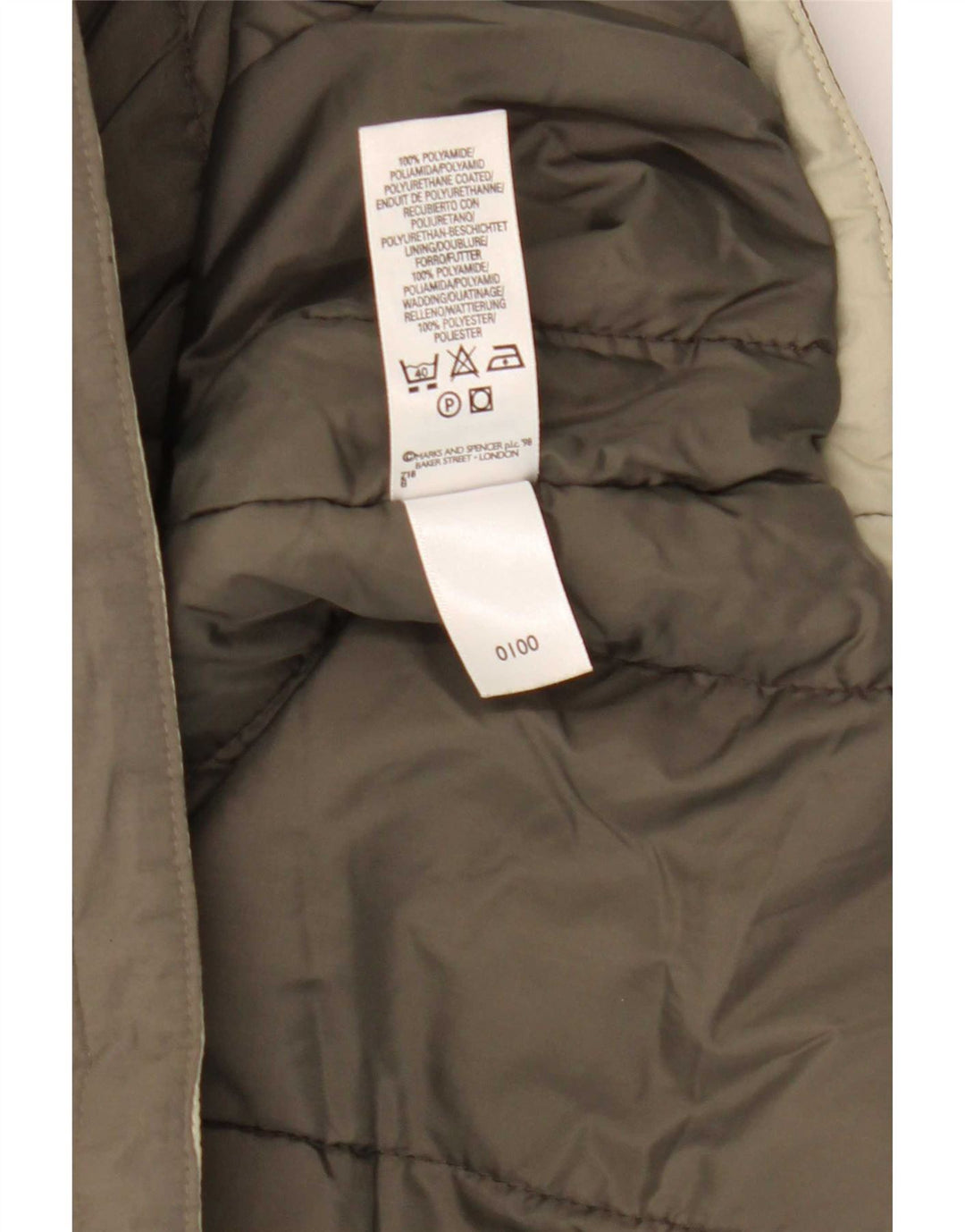Gilet căptușit pentru bărbați Marks & Spencer UK 42 XL Kaki Poliamidă