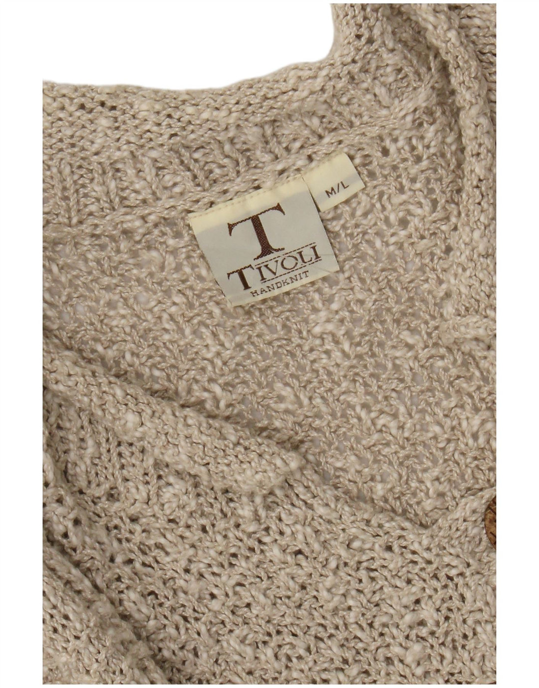 Pulover cardigan supradimensionat pentru femei Tivoli UK 14 in bej mediu