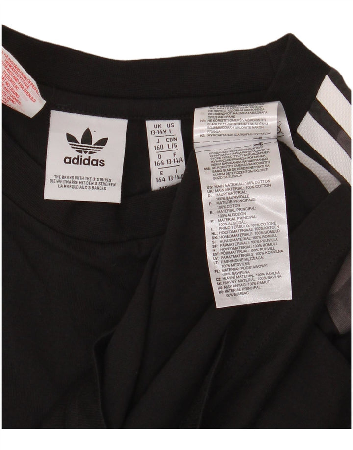 Top pentru băieți ADIDAS cu mânecă lungă 13-14 ani, bumbac camuflaj negru