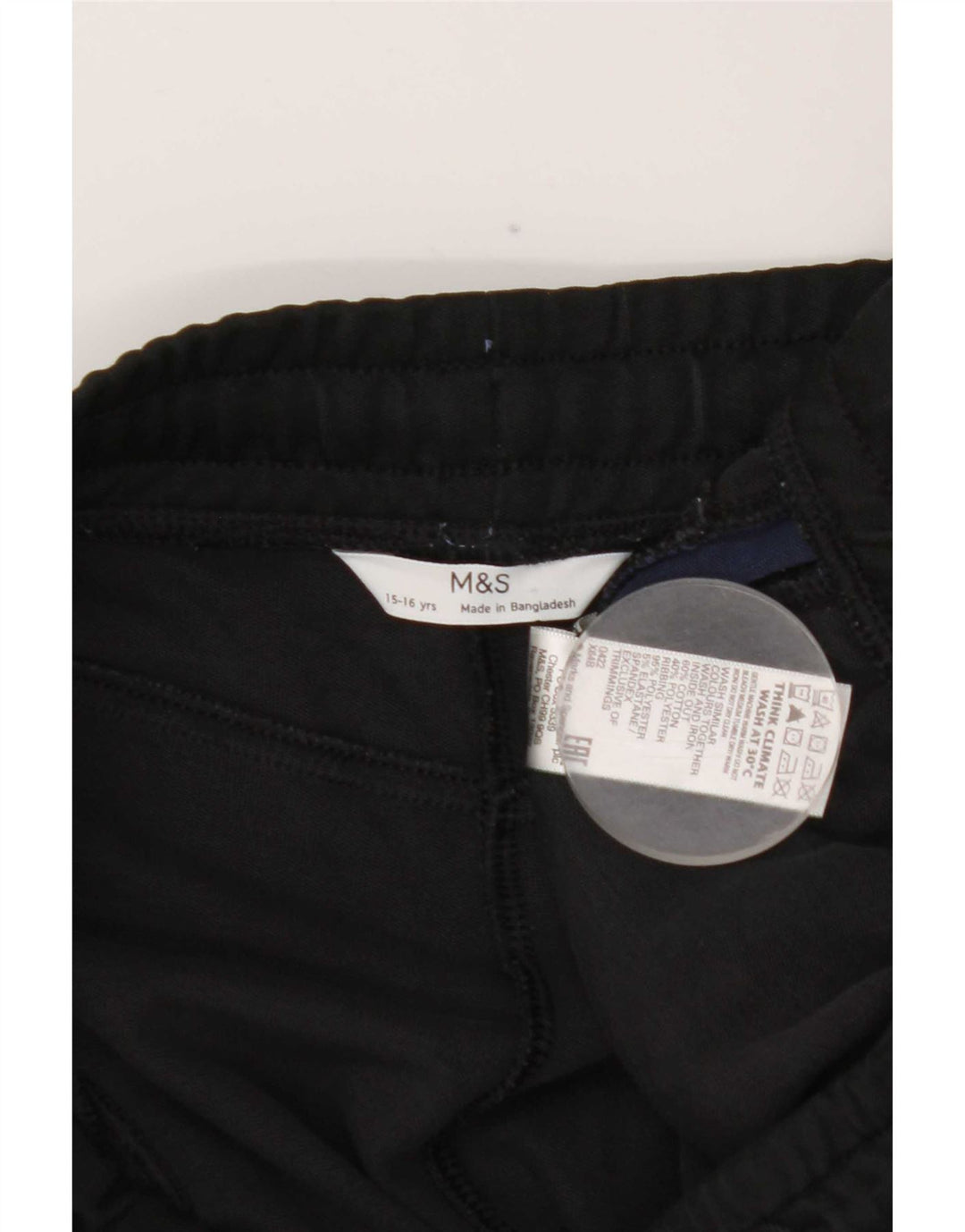 Marks & Spencer Băieți Trening Pantaloni Joggeri 15-16 Ani Negru