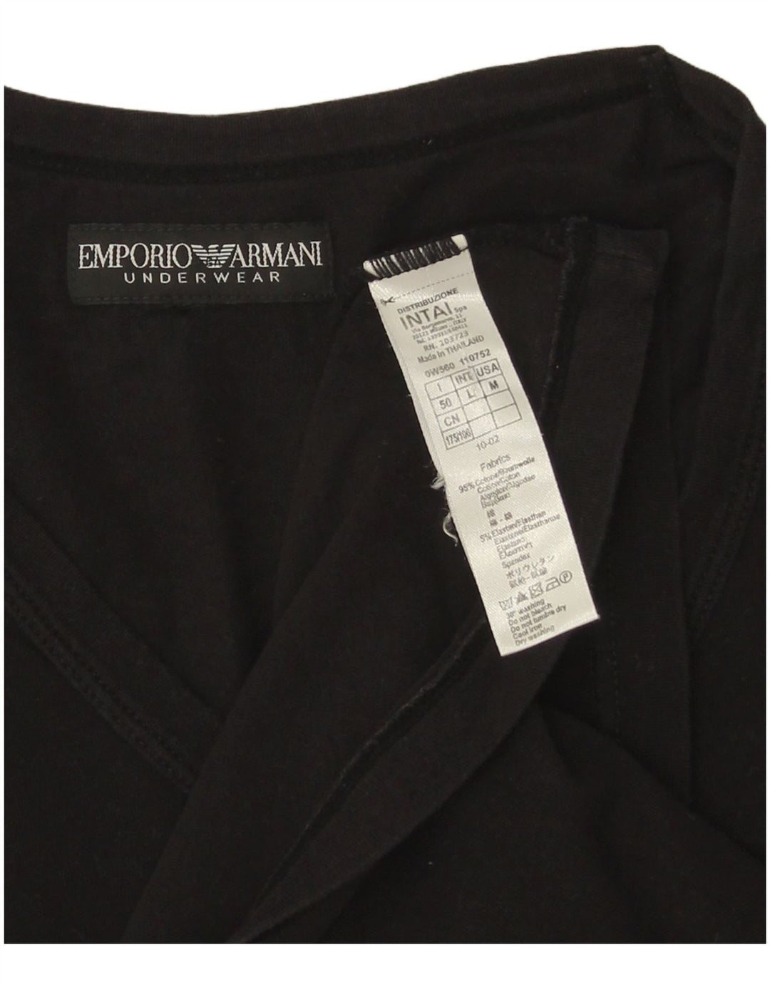 Tricou pentru bărbați Emporio Armani Top Medium Negru Bumbac