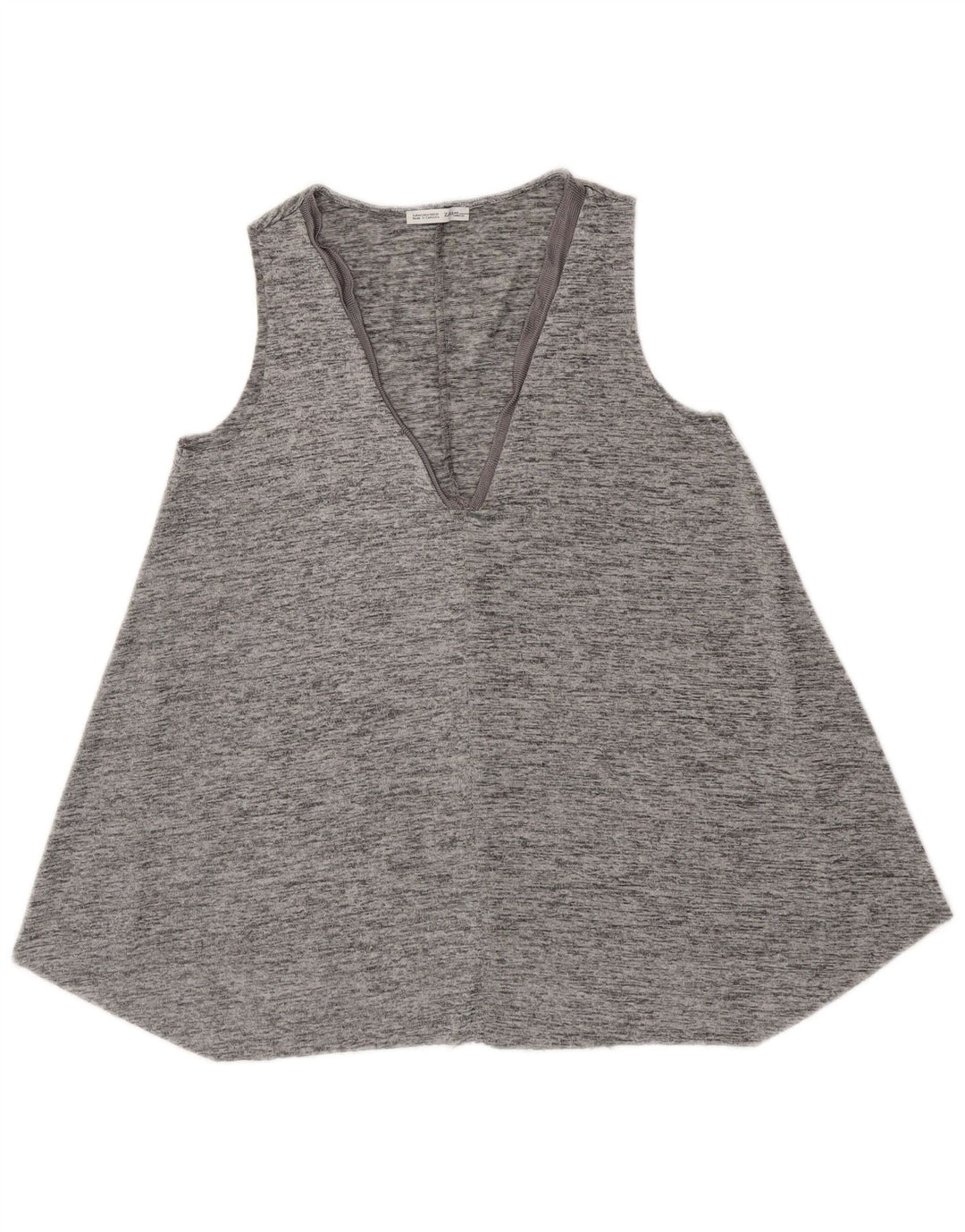 Vest Vest Top Femei Zara UK 12 Medium Gri Flecked