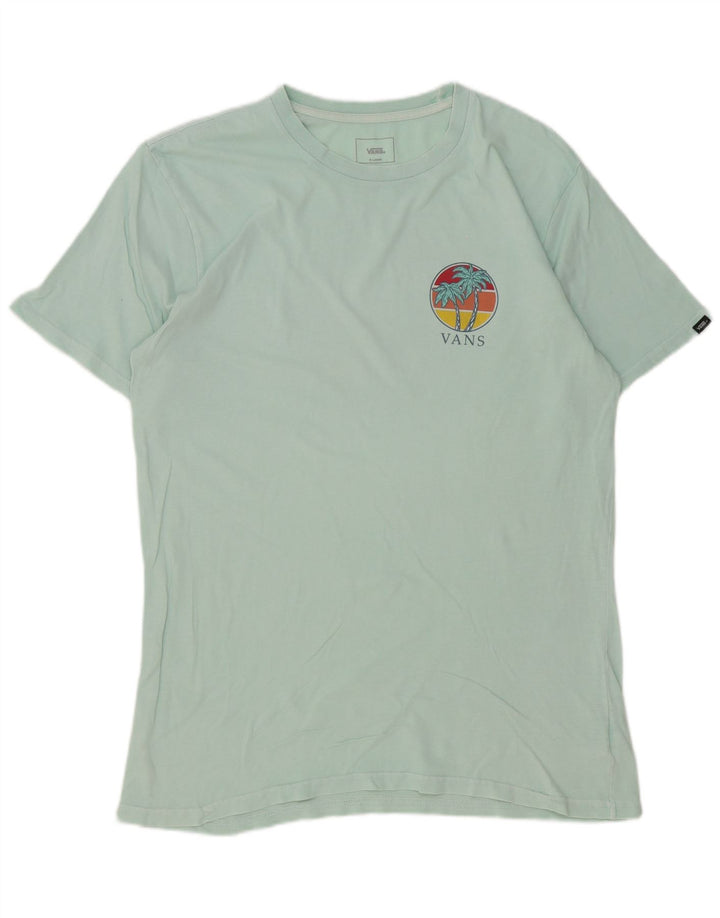 Tricou grafic pentru bărbați Vans Top XL din bumbac turcoaz