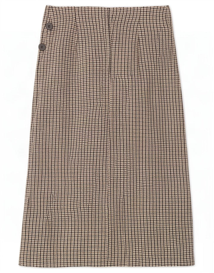 Fusta Wrap pentru femei Zara L30 Maro Check