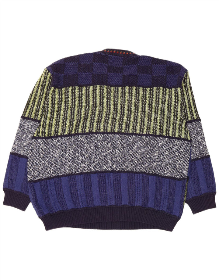 Pulover vintage pentru bărbați, cu gâtul turn, XL, multicolor, mozaic