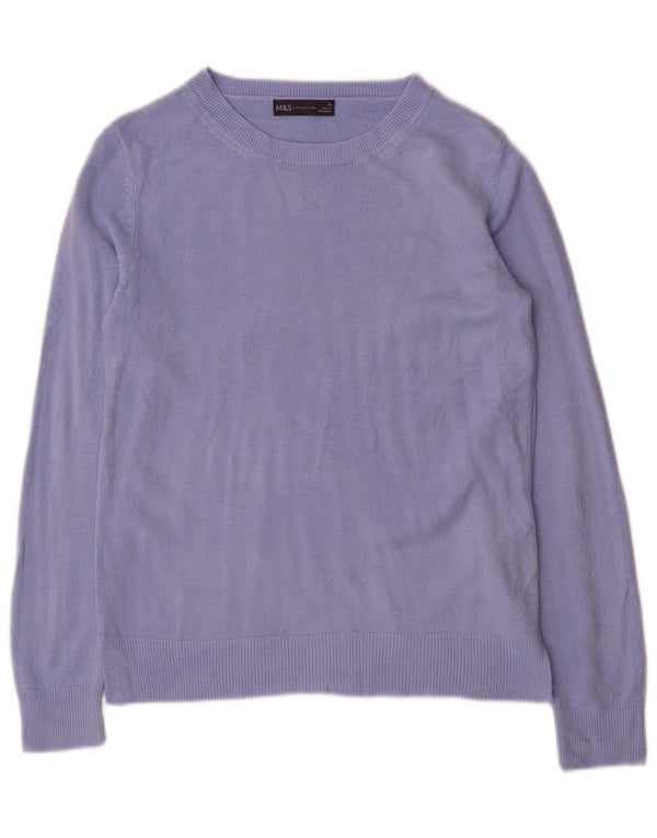 Pulover pentru femei Marks & Spencer, cu gât de barcă, UK 10 Mic violet acrilic