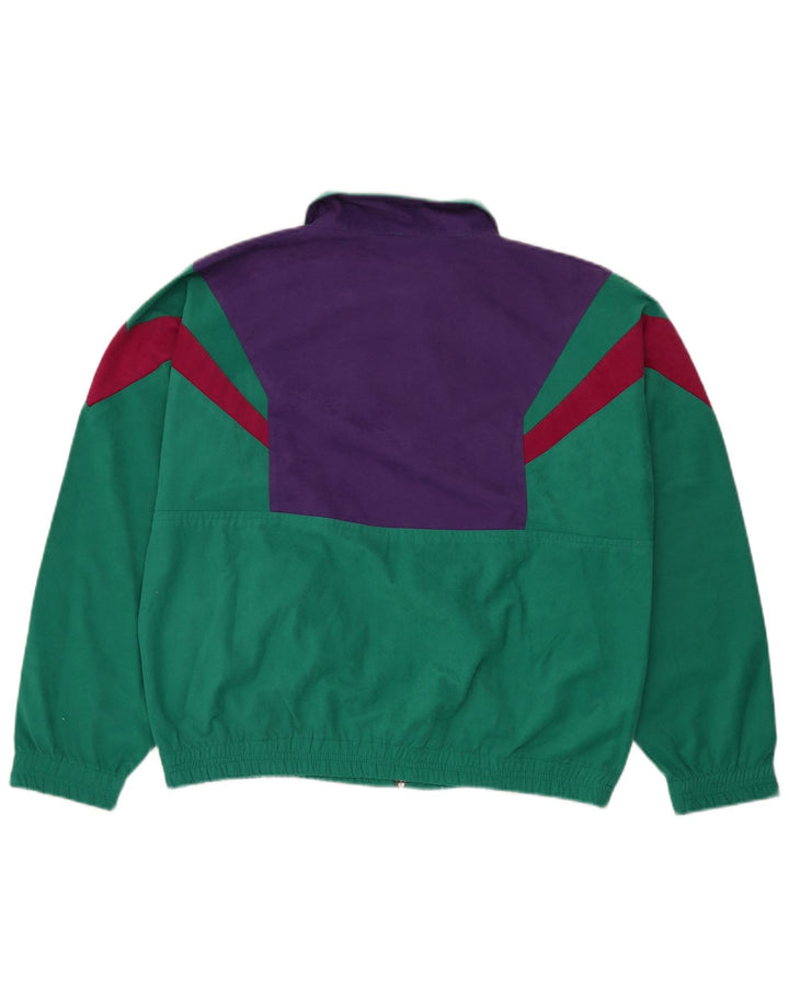 Trening Vintage pentru femei UK 14 Medium Green Colorblock Poliester