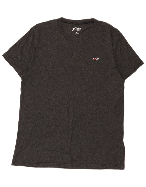 Tricou pentru bărbați Hollister Top din bumbac gri mediu