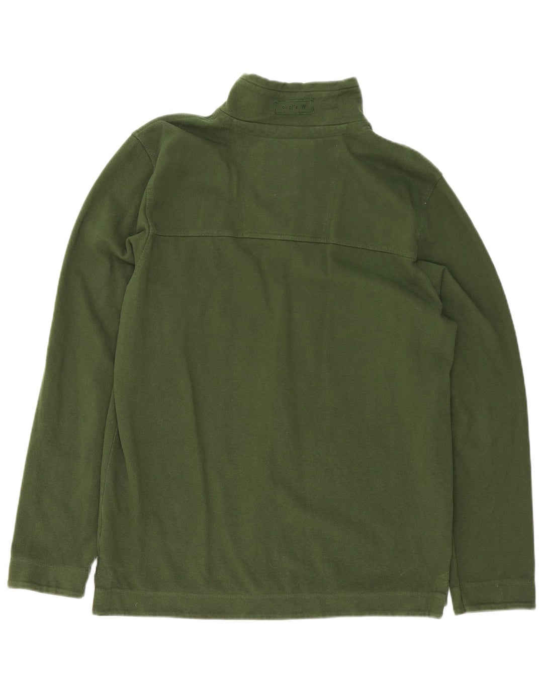 Crew Clothing Hanorac pentru bărbați cu fermoar și gât Pulover Bumbac verde mediu