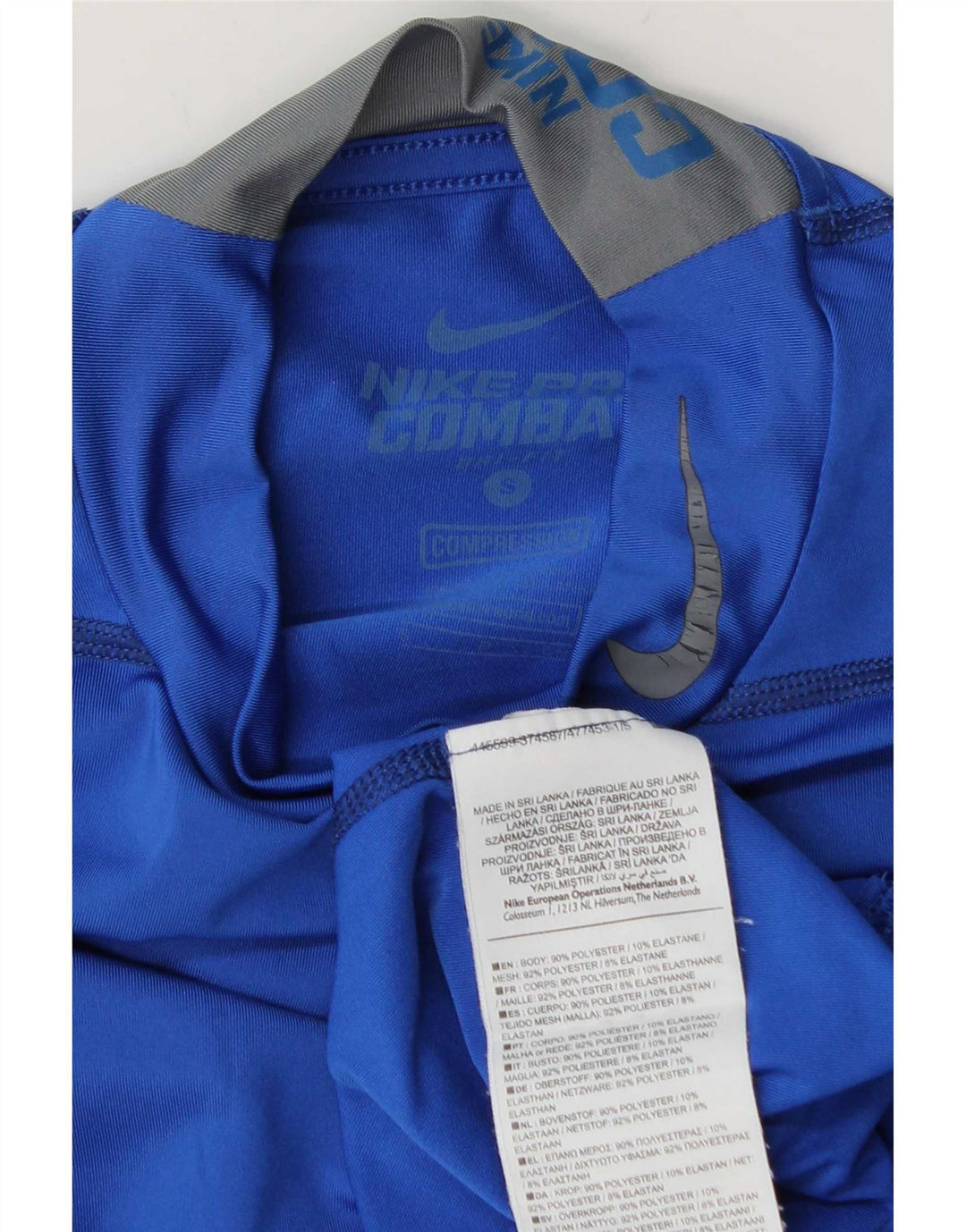 Nike Dri Fit Top cu mânecă lungă pentru bărbați, poliester albastru mic