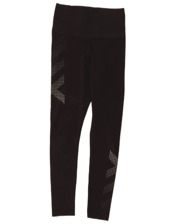 Leggings grafic Reebok pentru femei UK 10 Small Black