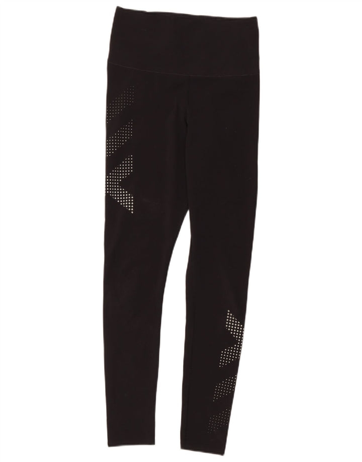 Leggings grafic Reebok pentru femei UK 10 Small Black