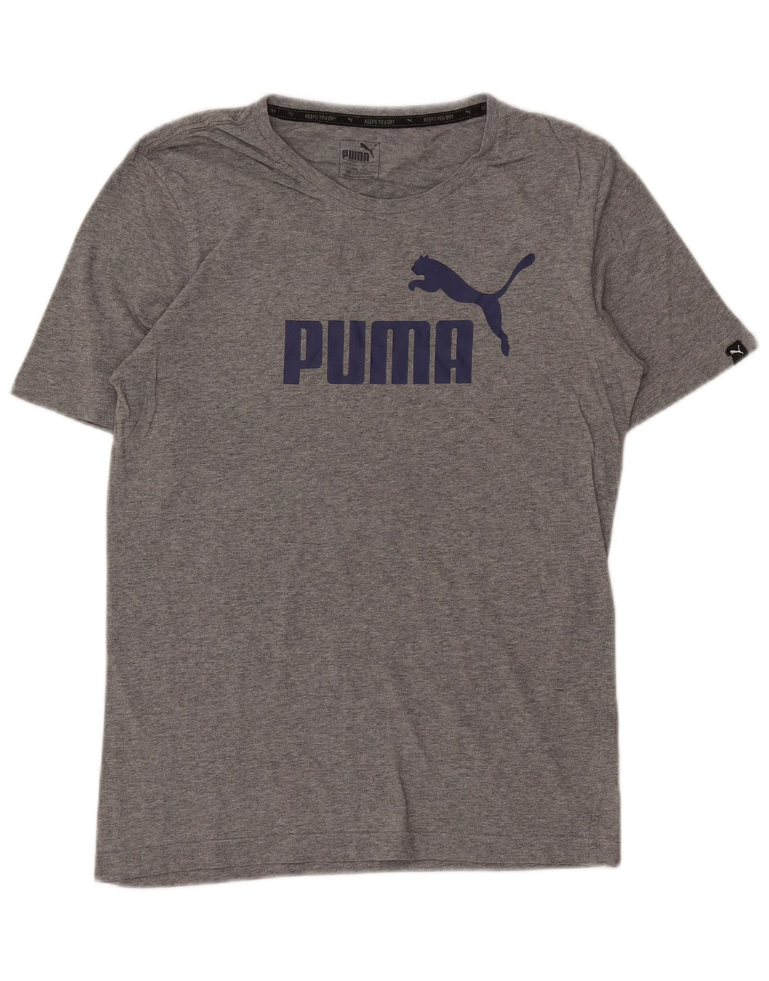 Tricou grafic Puma pentru bărbați Top mic, gri, bumbac cu pete