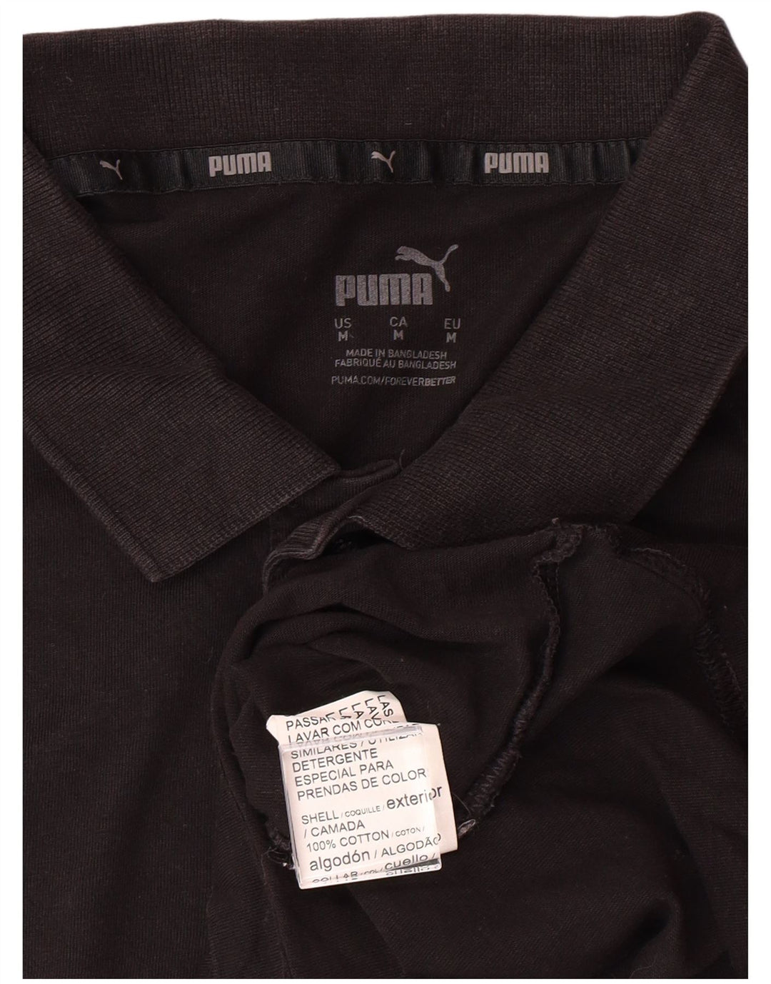 Tricou polo PUMA pentru bărbați, bumbac mediu negru