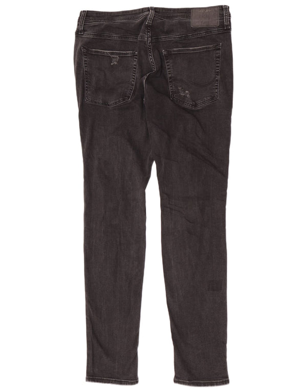 Jeans skinny pentru bărbați Jack & Jones Distressed W36 L34 bumbac negru