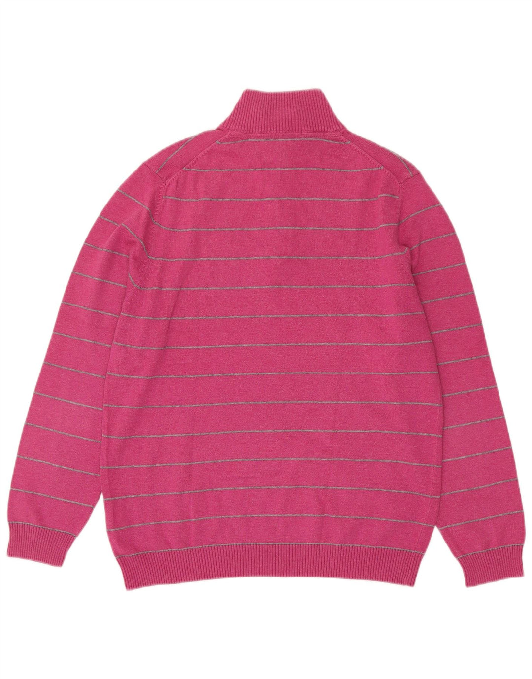 Pulover pentru femei Massimo Dutti, cu fermoar, cu gât, EU 38, în dungi roz mediu