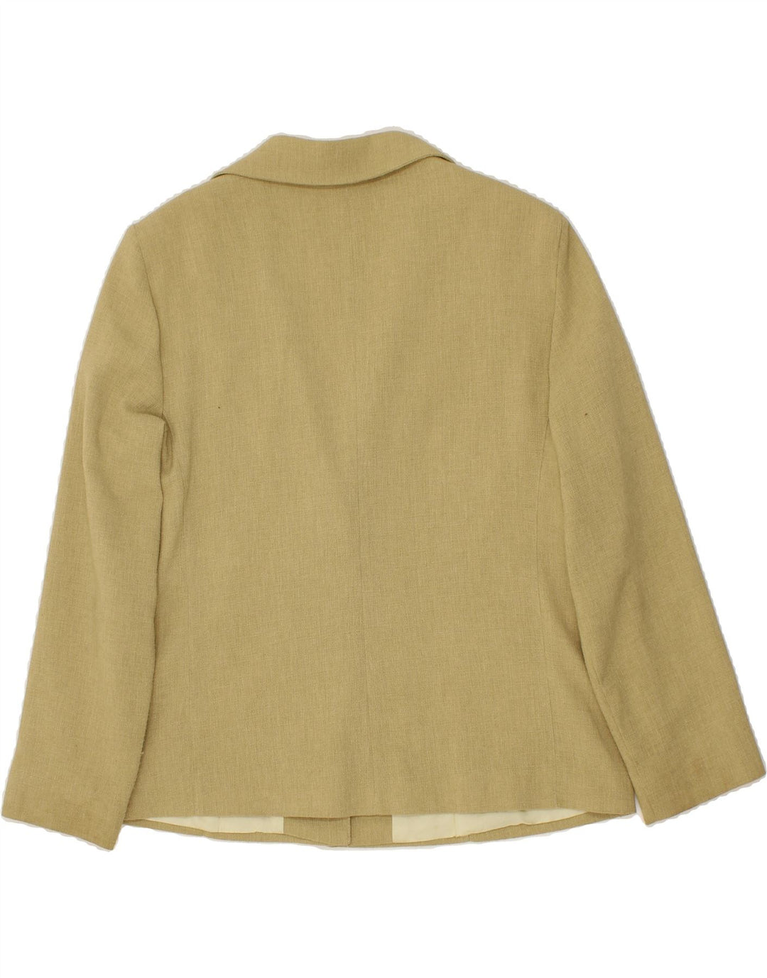 VINTAGE Womens 2 Button Blazer Jacket UK 16 Large Khaki Polyester Vintage Vintage and Second-Hand Vintage from Messina Hembry 