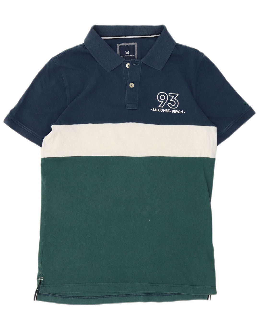 Crew Clothing Tricou polo pentru bărbați, albastru mediu, bumbac color bloc