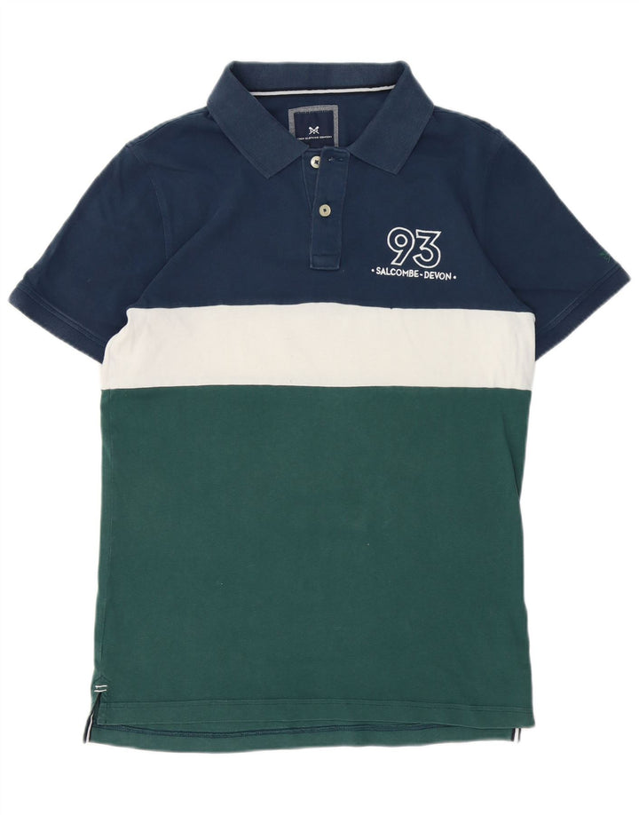 Crew Clothing Tricou polo pentru bărbați, albastru mediu, bumbac color bloc