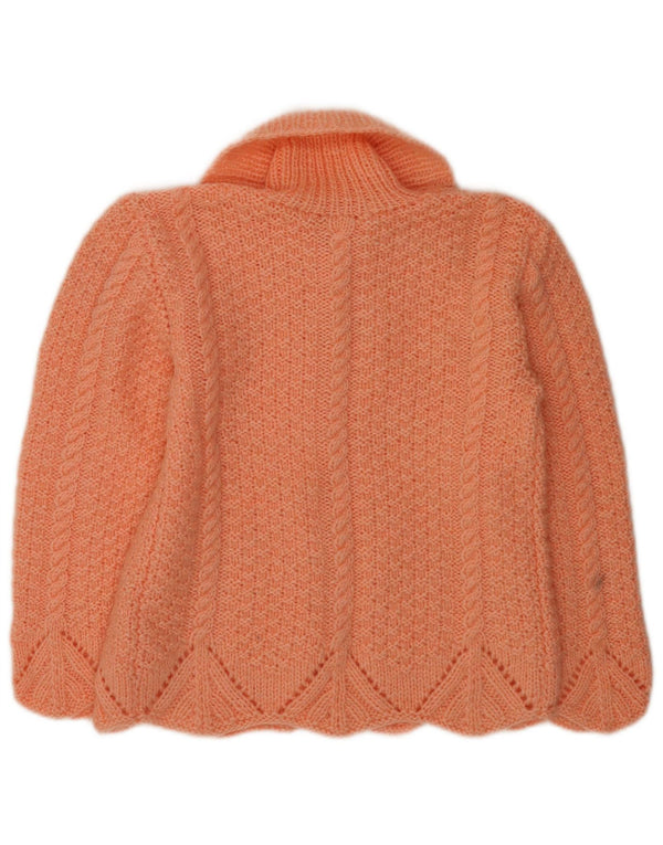 Pulover cardigan vintage pentru femei UK 14 portocaliu mediu