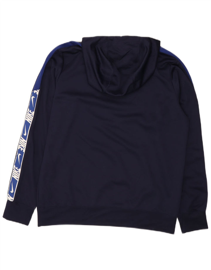 Pulover Nike pentru bărbați cu glugă grafică, mare, albastru bleumarin, poliester