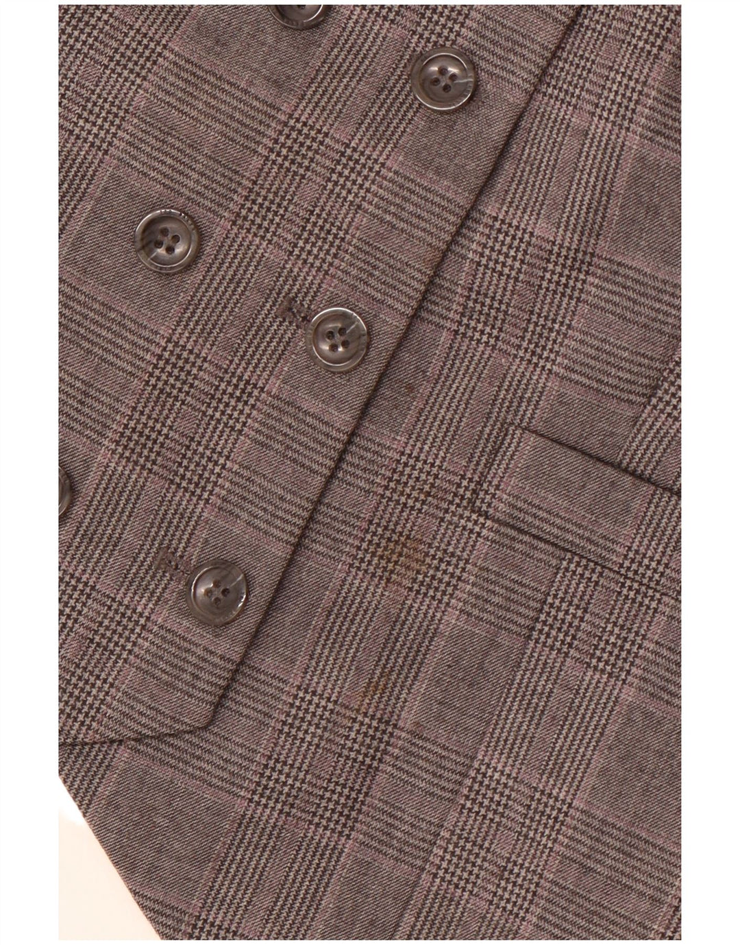 Gilet dublu pentru femei TED BAKER Mărimea 2 Lână mică, gri cu carouri